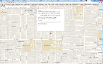zparkticket.com I coded this using Google maps API and geocoder, Javascript with PHP which interacts with the database from the form